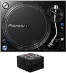 Pioneer DJ  PLX1000 Direct Drive Turntable with Odyssey FZ1200BL Case Front View